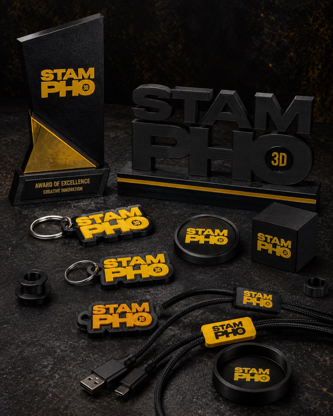 Award, portachiavi e accessori personalizzati in stampa 3D
